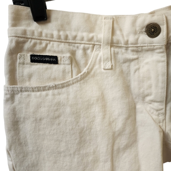 Dolce & Gabbana White Jean Shorts - Picture 2 of 5